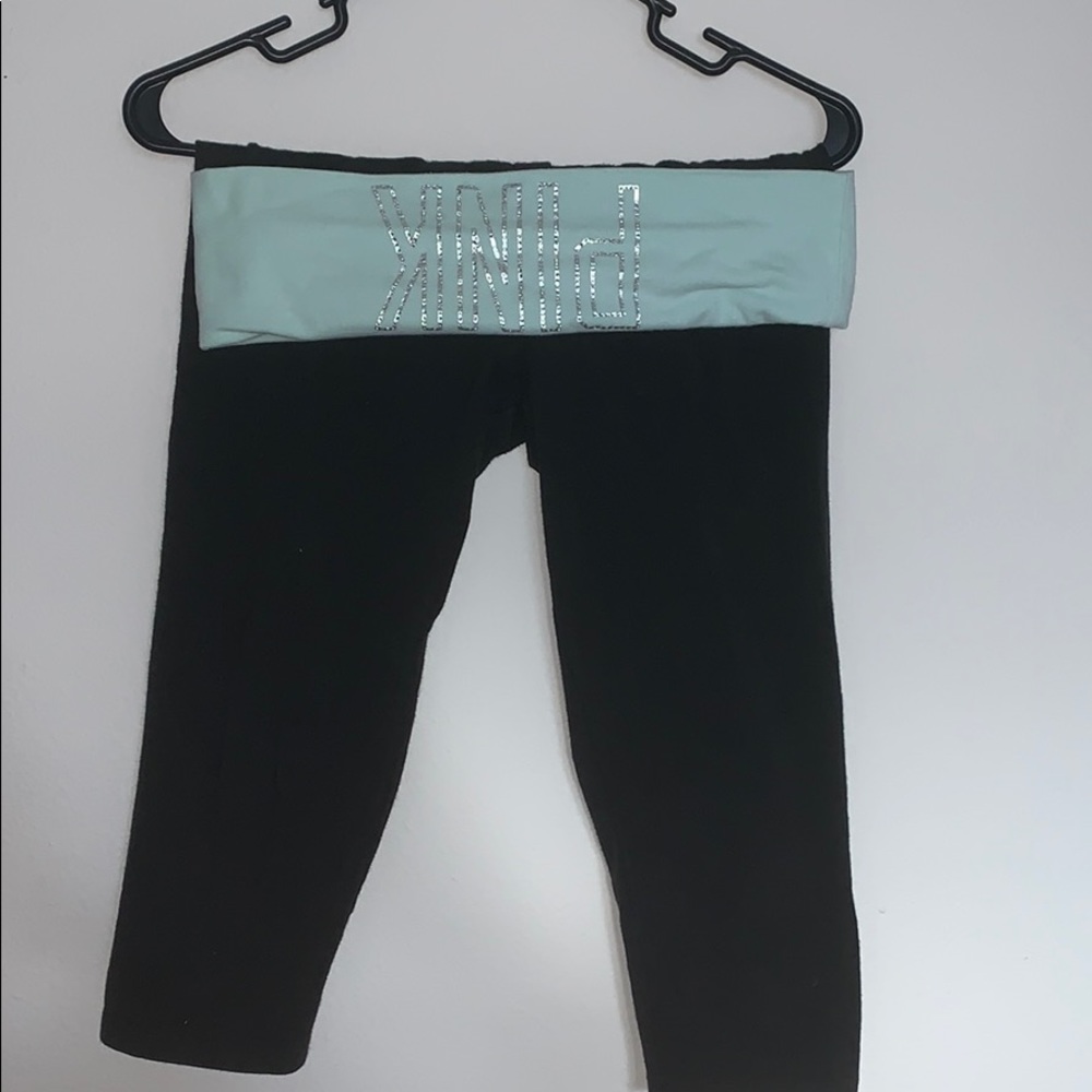 PINK crop fold over leggings